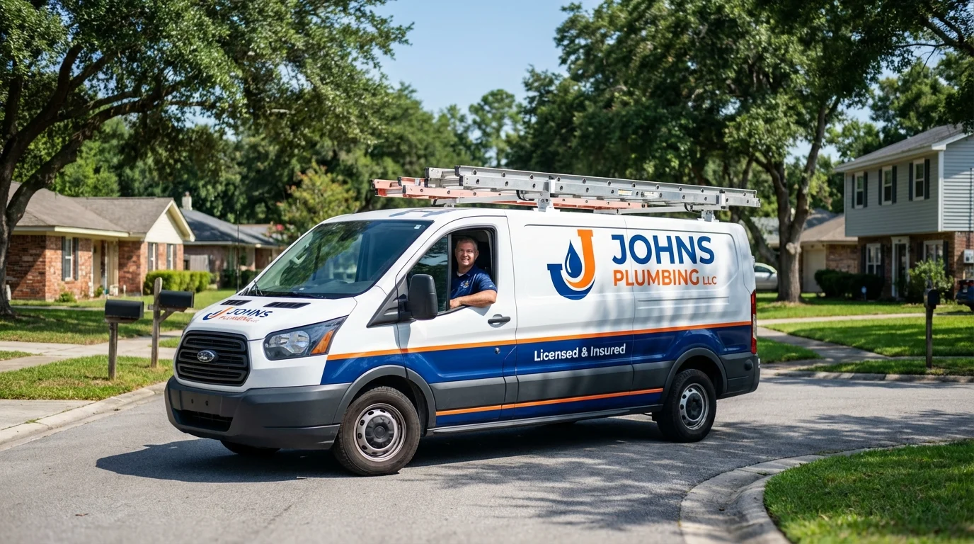 Johns Plumbing LLC service van in Port Clinton, OH