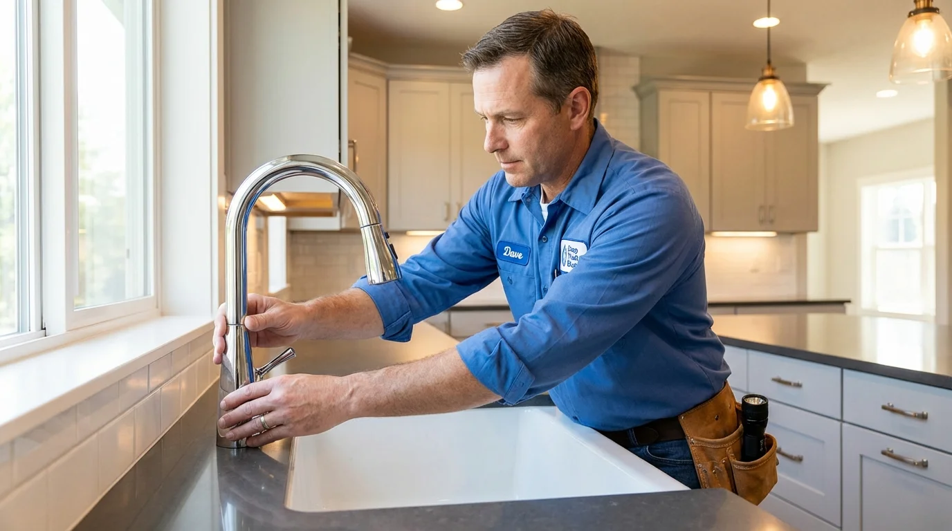 Kitchen faucet installation by Johns Plumbing LLC in Port Clinton