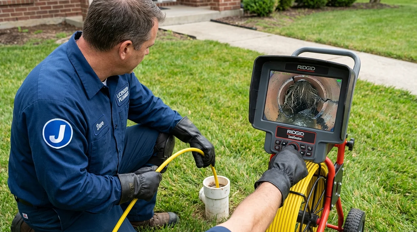 Sewer camera inspection being performed by Johns Plumbing LLC in Port Clinton