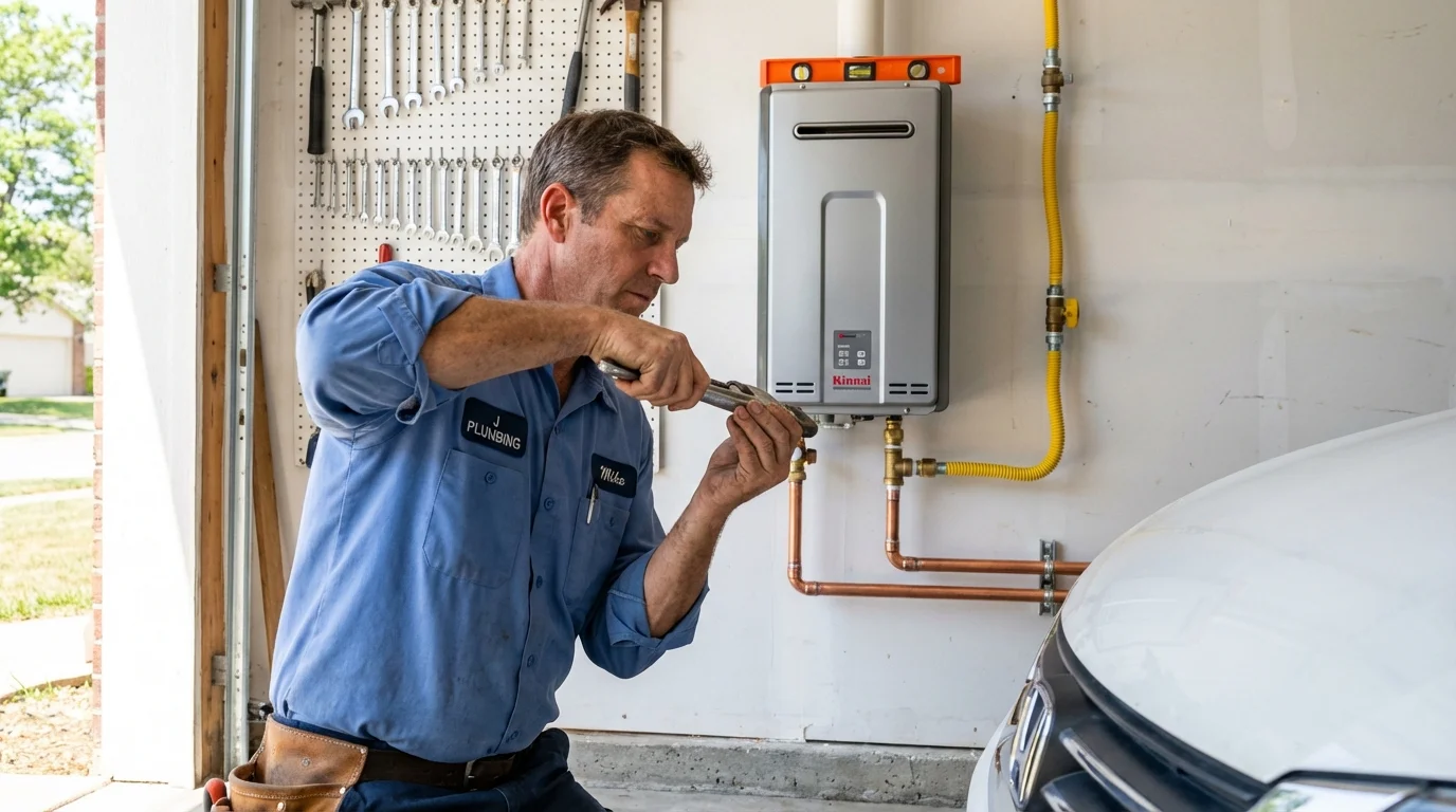 Tankless water heater installation by a Johns Plumbing LLC plumber in Port Clinton